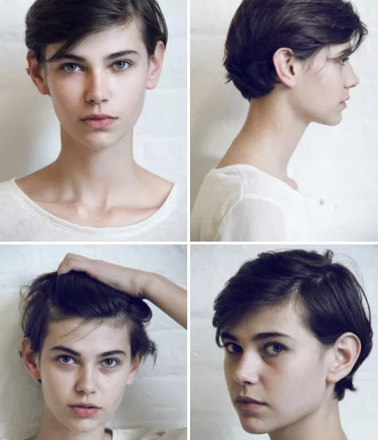 Tóc tomboy nữ Hàn Quốc cắt ngắn uốn cụp, tôn lên đường nét khuôn mặt.