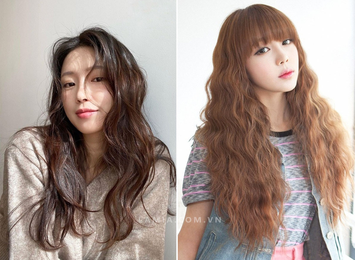 Tóc uốn retro mang phong cách cổ điển, tạo nét thanh lịch cho nữ mặt dài.