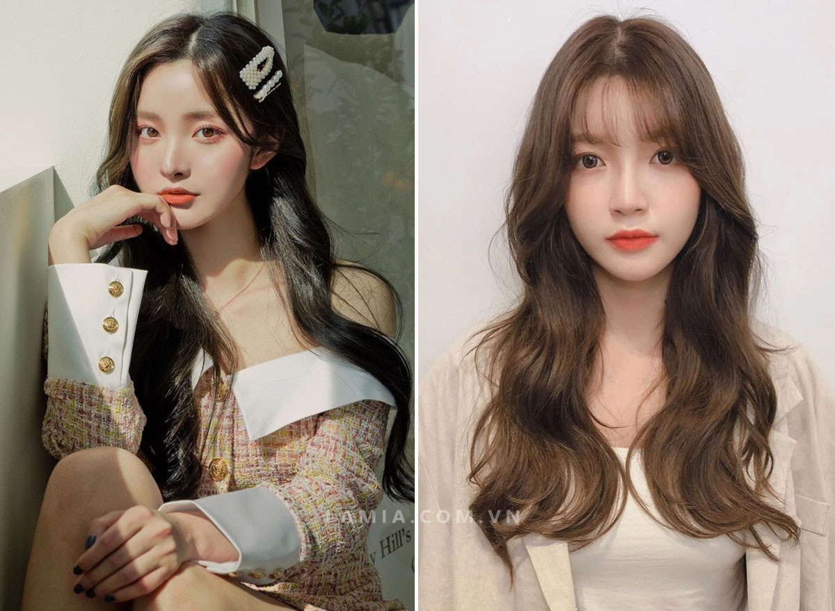 Tóc uốn sóng lơi đẹp cho nữ khuô mặt dài