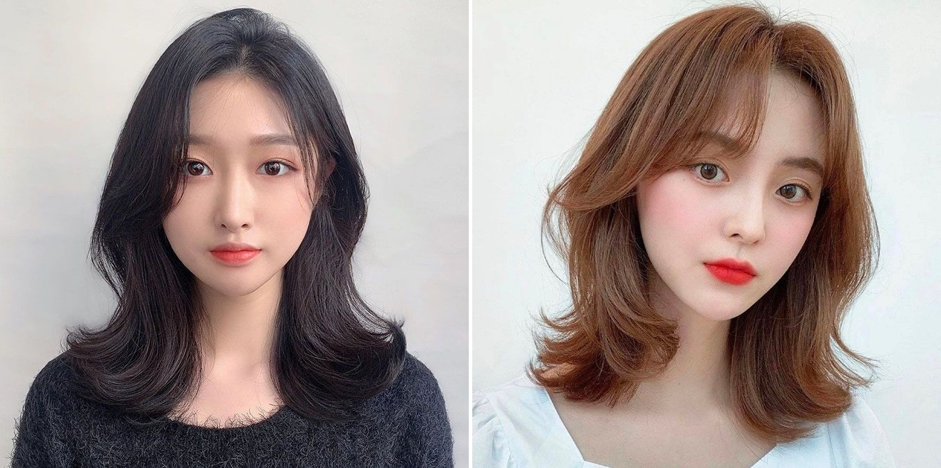 Tóc uốn vểnh sang trọng cho mặt tròn