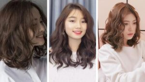 Tóc uốn xoăn sóng lơi cho mặt tròn