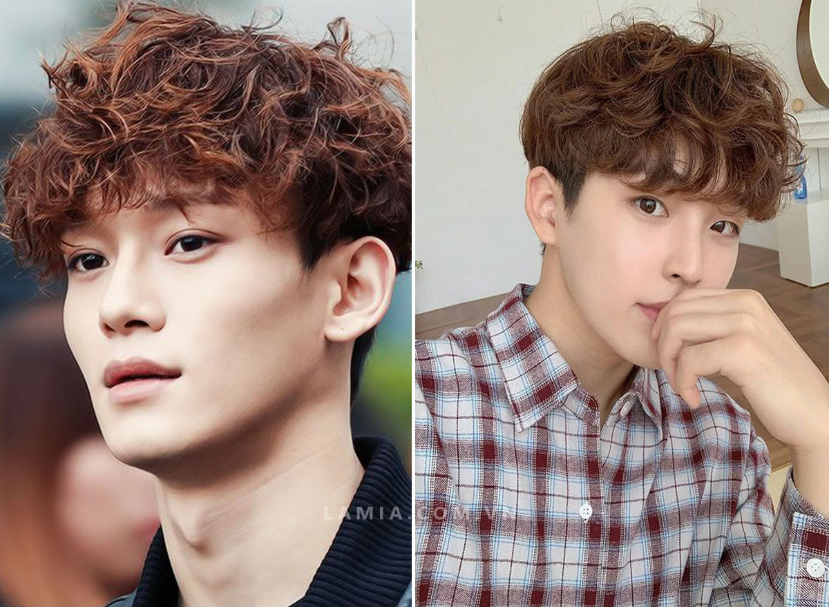 Tóc xoăn cho nam mặt dài