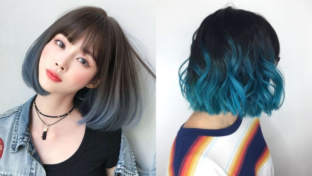 Tóc xoăn chữ C tóc ngắn nhuộm highlight ấn tượng và cá tính