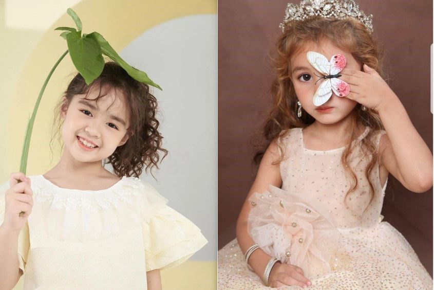 tóc xoăn mì tôm bồng bềnh cho bé gái 7 tuổi