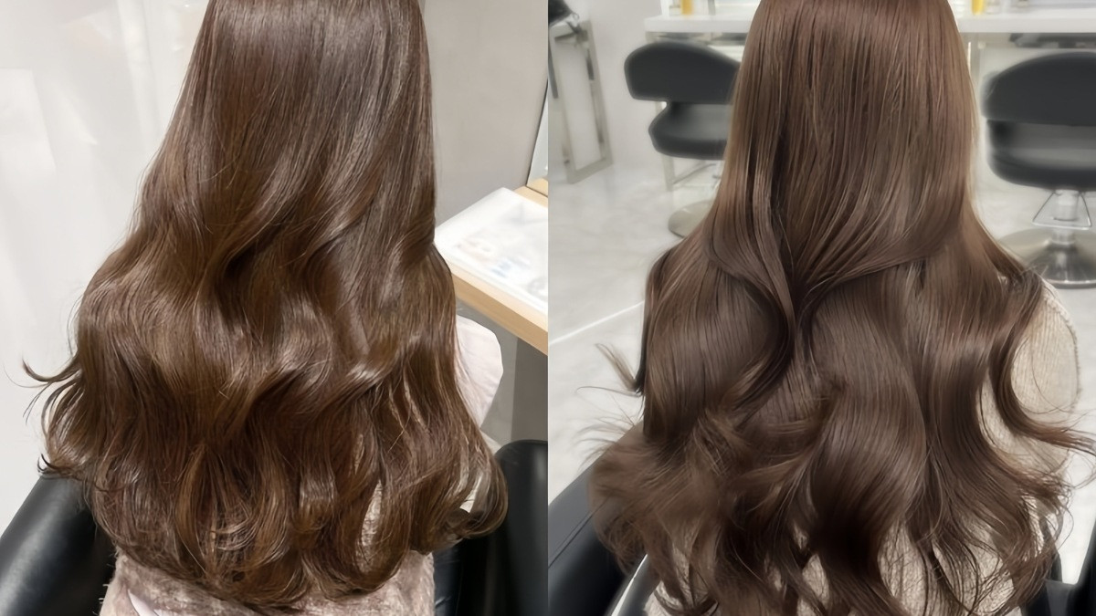 Tóc xoăn nhuộm nâu hạt dẻ, giúp mái tóc trông trẻ trung hơn 2025