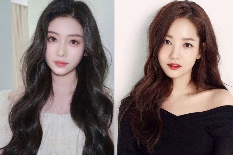 Tóc xoăn sợi mì che trán cao