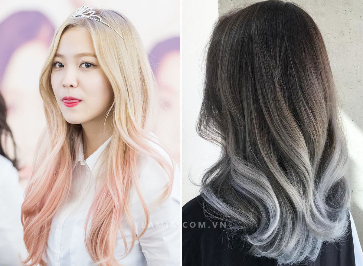 Tóc xoăn sóng to ombre nhẹ nhàng và duyên dáng