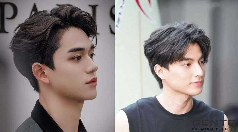 Uốn xoăn nhẹ tóc ngắn nam kiểu bổ luống