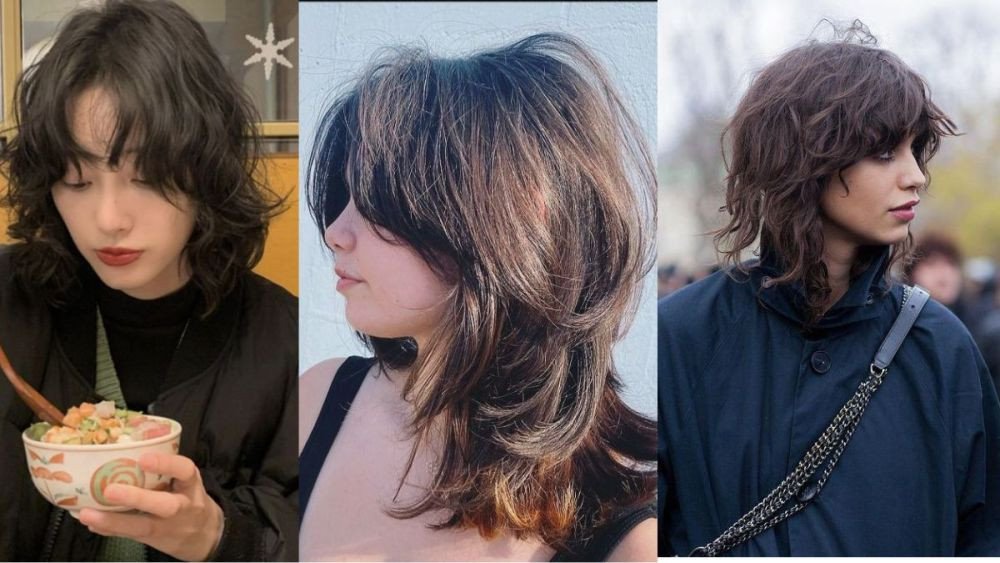 Wolfcut uốn xoăn tạo độ bồng bềnh