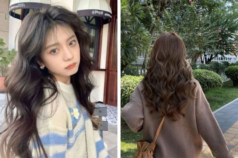 Xoăn bung tóc ngắn sóng nước mềm mại, che khuyết điểm cho mặt góc cạnh