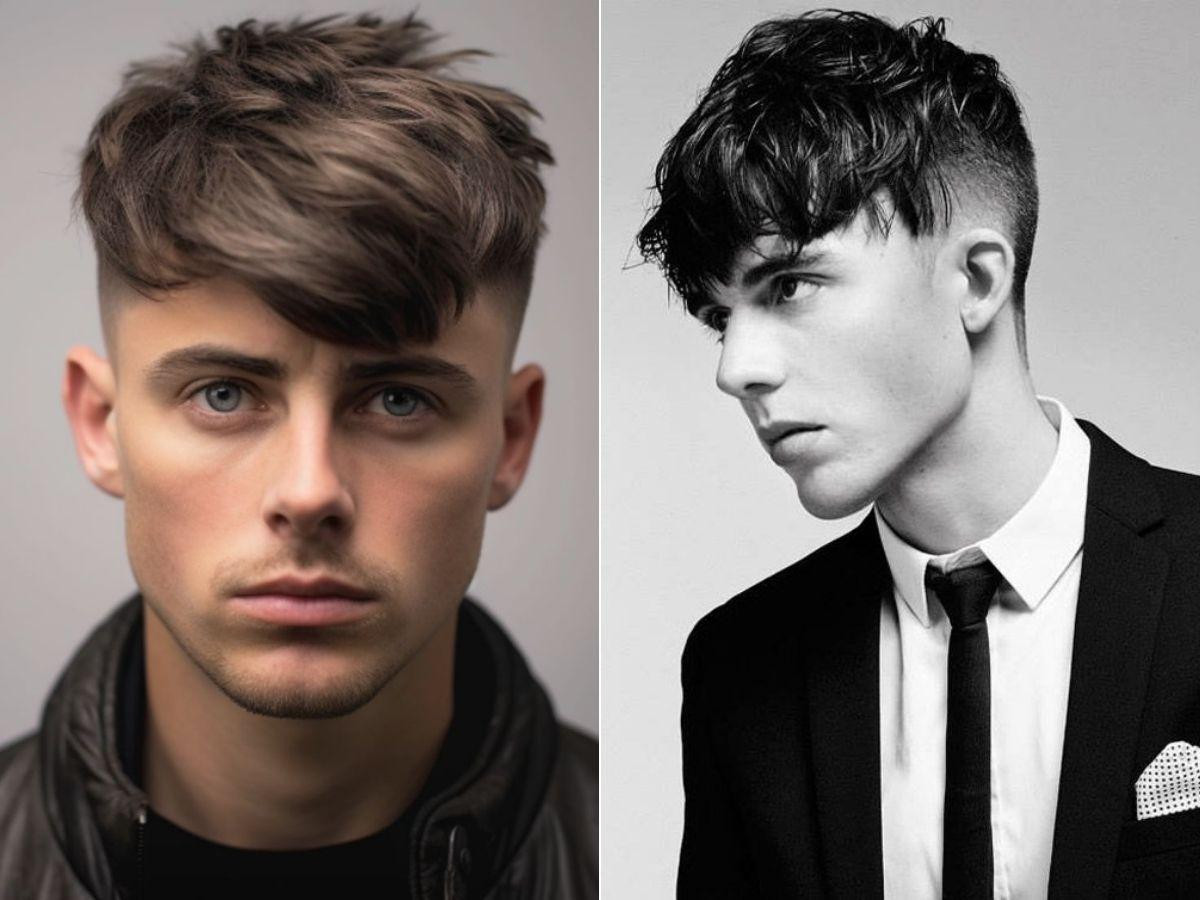 Angular Fringe là kiểu tóc có phần mái cắt xéo cho nam tóc cứng