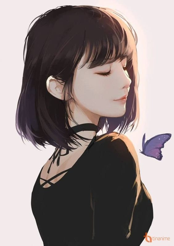 Anime nữ tóc ngắn thanh thoát tự do