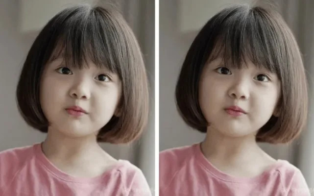 Bé gái với kiểu tóc bob ngang vai dễ thương, tôn lên vẻ đáng yêu