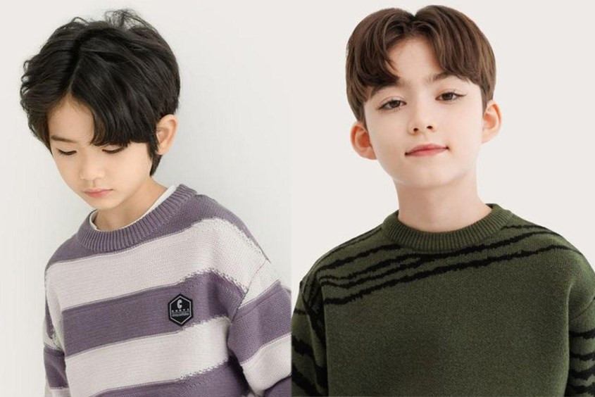 Bé trai 1 tuổi mặt vuông với tóc Side Part