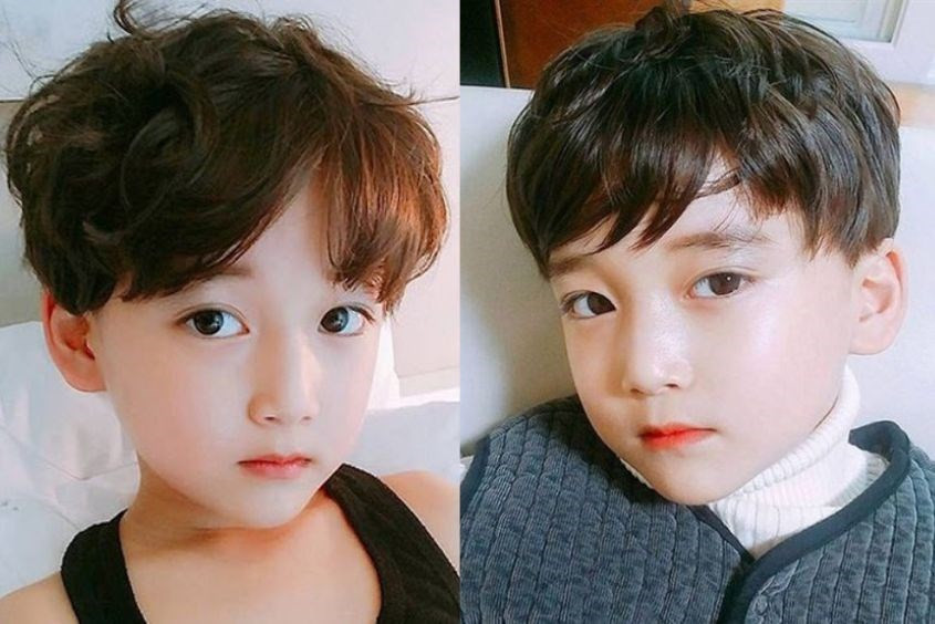 Bé trai 1 tuổi với kiểu tóc layer Hàn Quốc phong cách