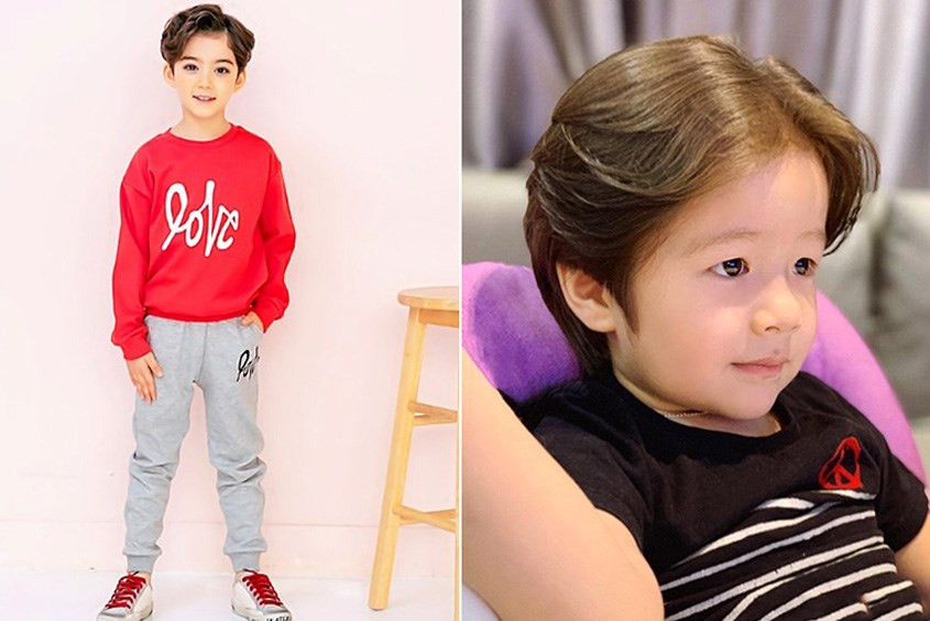 Bé trai 1 tuổi với kiểu tóc rẽ ngôi lãng tử