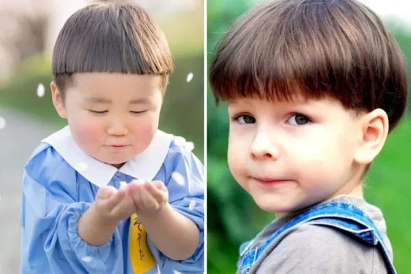 Bé trai đáng yêu với kiểu tóc Bowl Cut (tóc nấm) ngây thơ