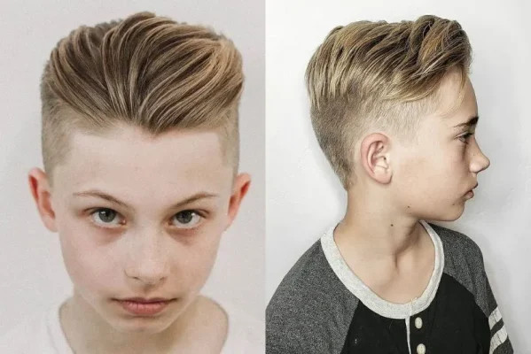 Bé trai với kiểu tóc Pompadour sành điệu
