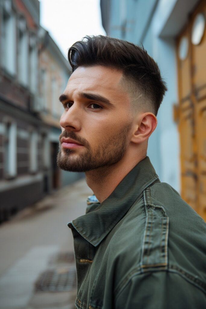 Các phiên bản crew cut hiện đại kết hợp kỹ thuật fade cao và độ dài khác nhau