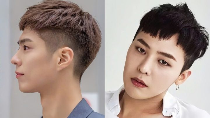 Chàng trai trẻ trung với kiểu tóc nam ngố cắt cao hai bên