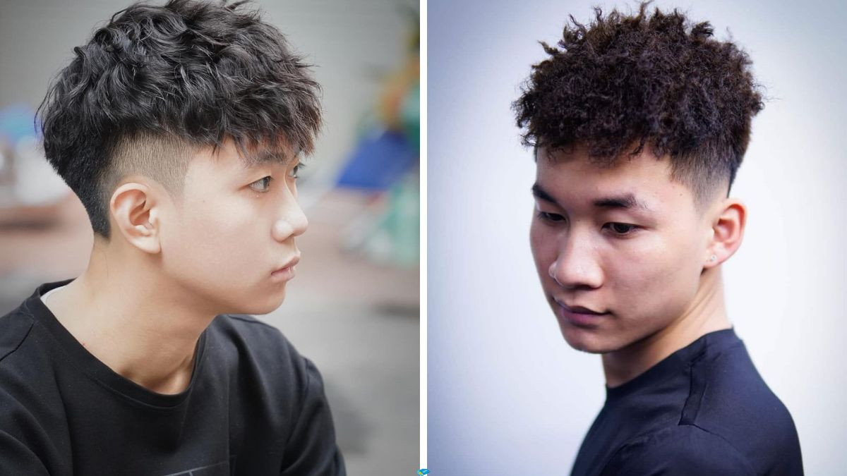Chàng trai với kiểu tóc xoăn ngắn nam cạo 2 bên, thể hiện sự mạnh mẽ và cá tính