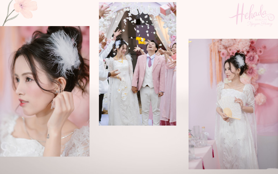 Cô dâu tóc búi bện tinh tế