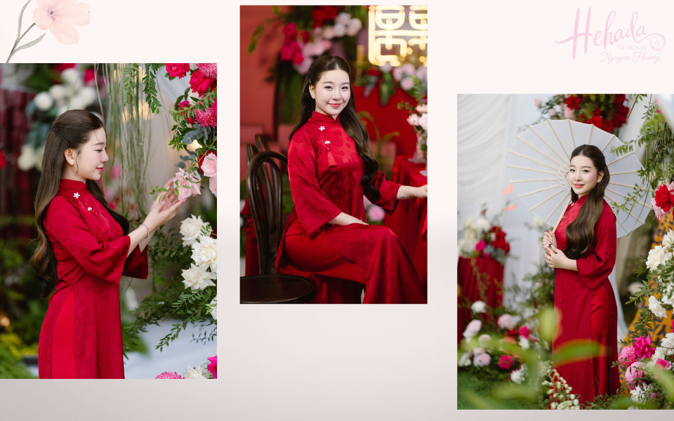 Cô dâu tóc half up-half down uốn xoăn, quyến rũ