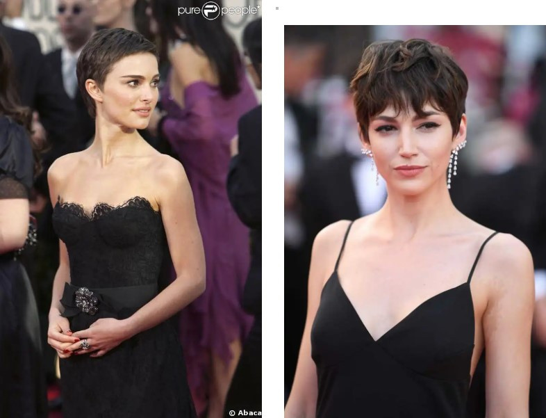 Cô gái tóc ngắn mặc đầm ren trắng thanh lịch, phù hợp đi tiệc