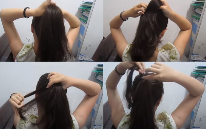 Cô gái trẻ với kiểu tóc đuôi gà cao năng động và cá tính