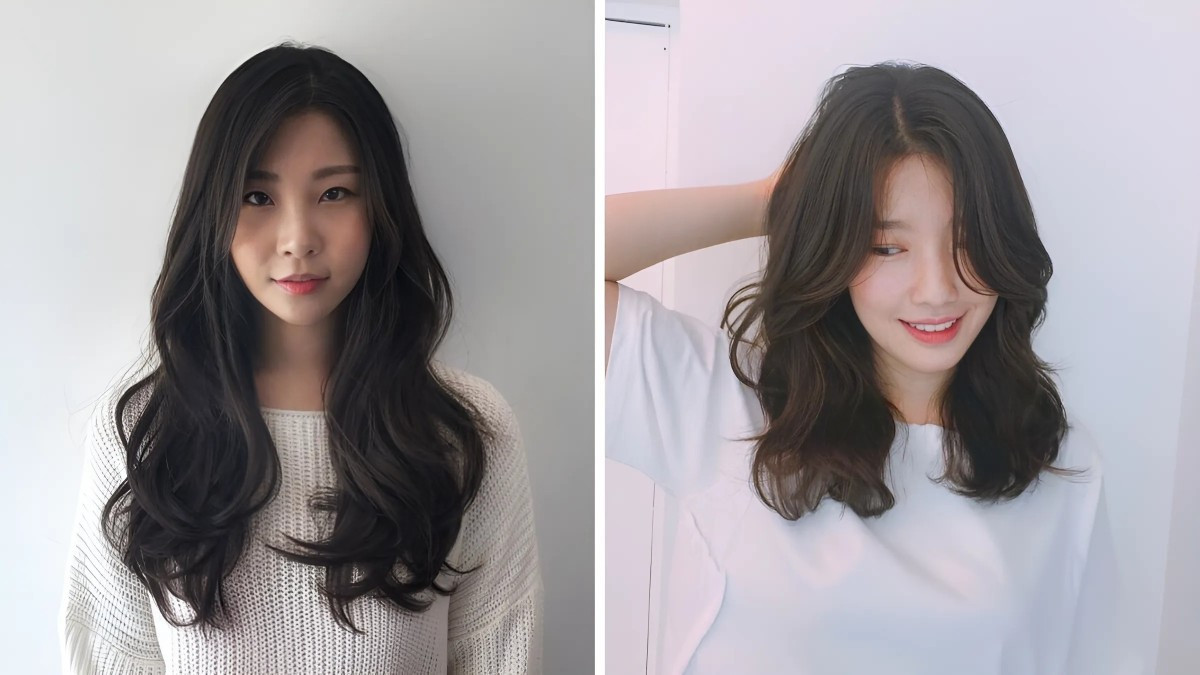 Cô gái với kiểu tóc layer nữ mái bay uốn nhẹ nhàng