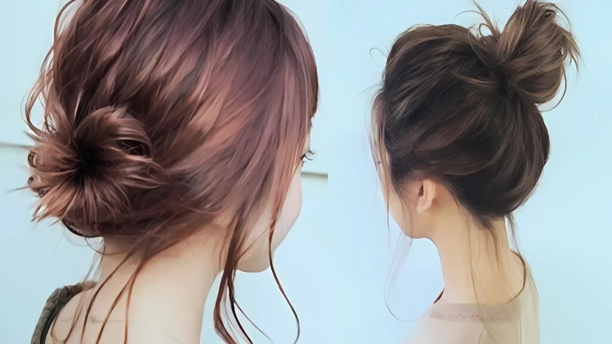 Cô gái với kiểu tóc ngắn buộc cao phồng đánh rối cá tính