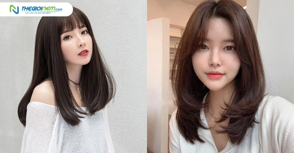 Cô gái với mái tóc dài xoăn nhẹ bồng bềnh, gương mặt trái xoan hài hòa, gợi ý kiểu tóc phù hợp với khuôn mặt trái xoan