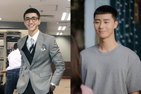 Diễn viên Bình An với kiểu tóc Itaewon class, thể hiện vẻ ngoài trẻ trung và nam tính