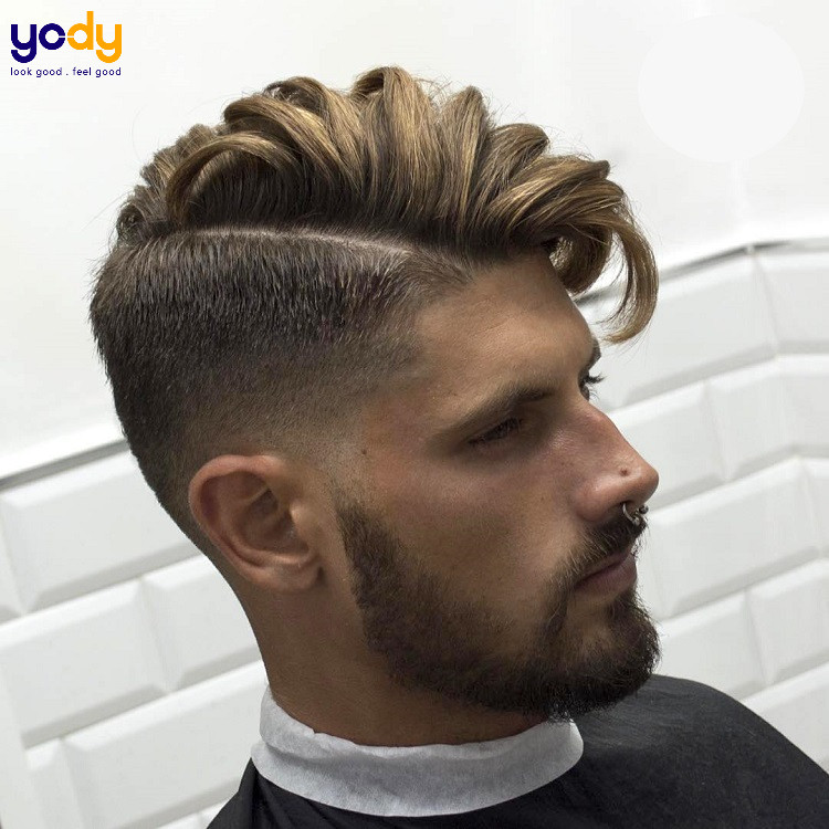 Disconnected Undercut kẻ vạch cá tính cho nam giới mặt tròn