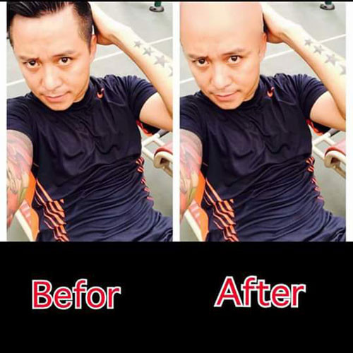 Gương mặt ca sĩ Tuấn Hưng nổi bật hơn với kiểu tóc ngắn, khoe nét nam tính đầy cuốn hút.