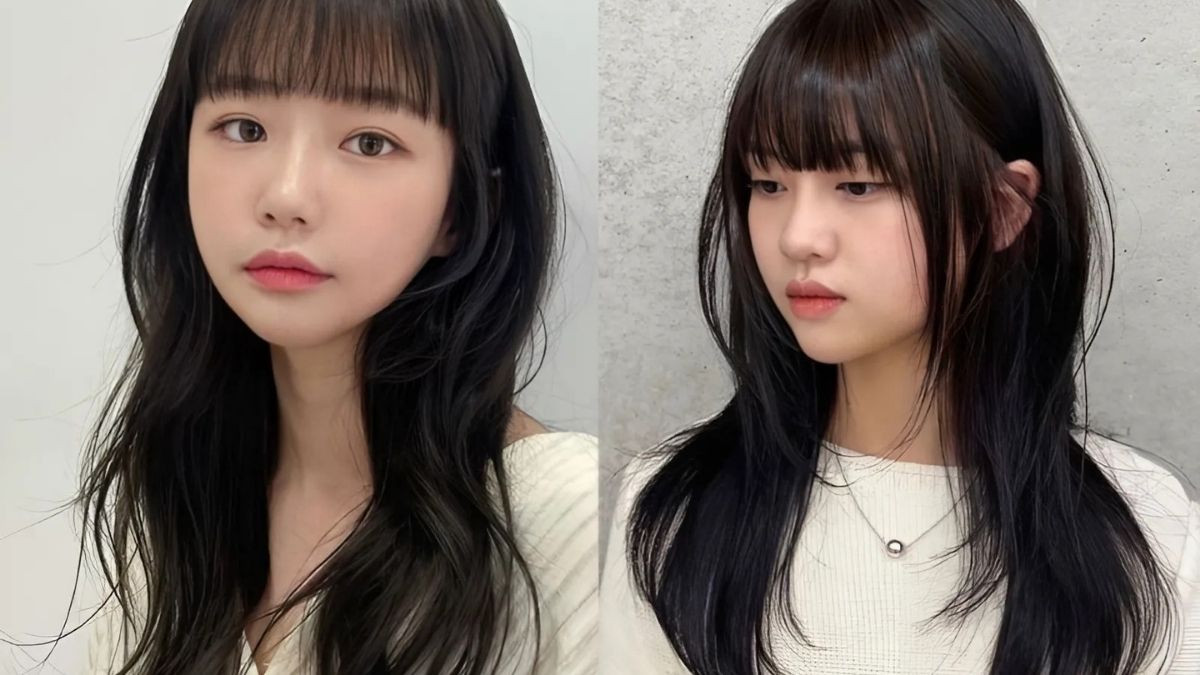 Hình ảnh minh họa các kiểu tóc mái không phù hợp, giúp người có khuôn mặt tròn nhận diện và tránh để gương mặt không bị lộ nhược điểm.