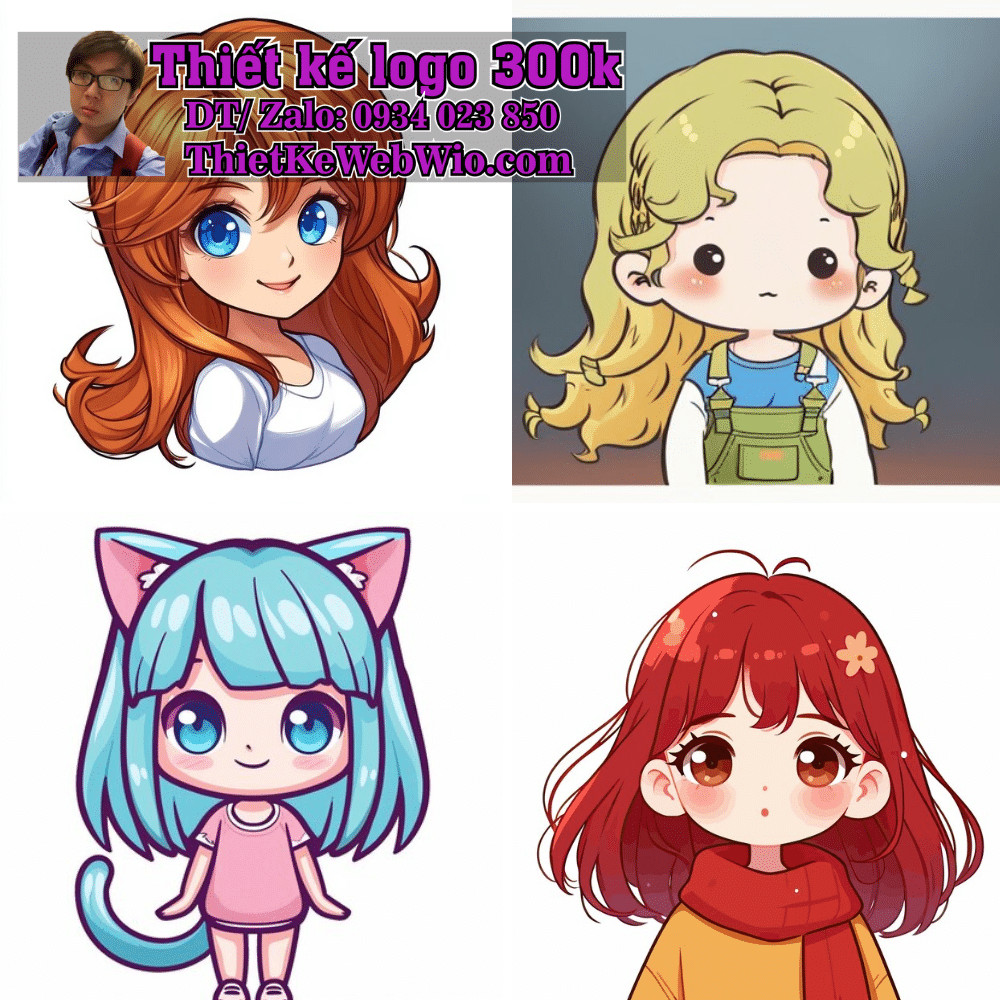 Hình ảnh minh họa các kiểu tóc tết chibi đáng yêu