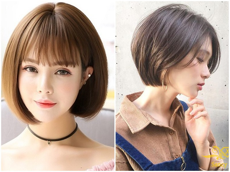 Hình tóc ngắn nữ uốn cụp