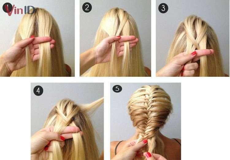 Hướng dẫn thắt bím xương cá một bên