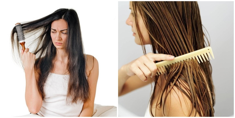 Không chải tóc ngắn layer mullet khi ướt