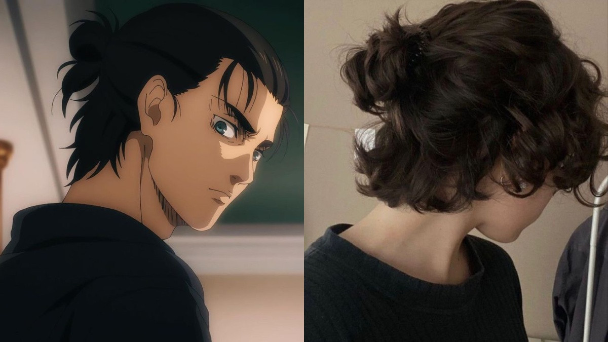 Kiểu tóc anime đẹp Half-up manbun cá tính như Eren Yeager