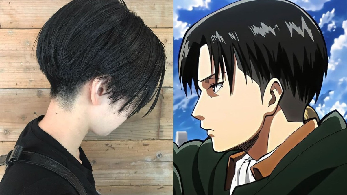Kiểu tóc anime đẹp Undercut mái rũ phong cách Levi Ackerman