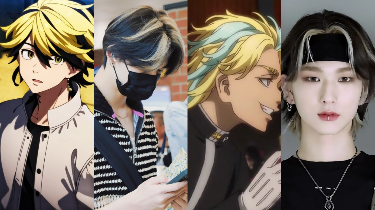 Kiểu tóc anime đẹp với highlight sắc màu cá tính và nổi bật