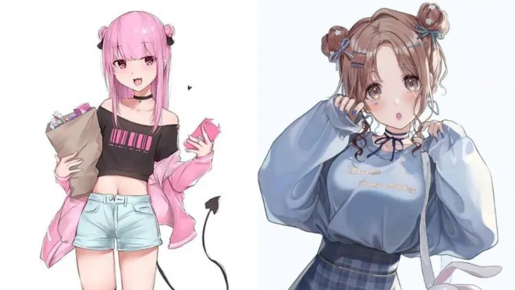 Kiểu tóc anime nữ đẹp búi hai bên nhí nhảnh (tóc Pucca) tạo vẻ đáng yêu