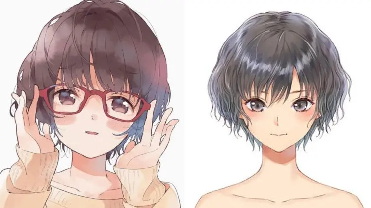 Kiểu tóc anime nữ đẹp ngắn uốn nhẹ tạo độ bồng bềnh tự nhiên