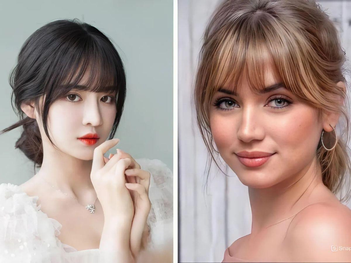 Kiểu tóc búi thấp cho mặt dài