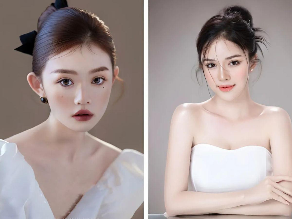 Kiểu tóc búi thấp cho mặt trái xoan