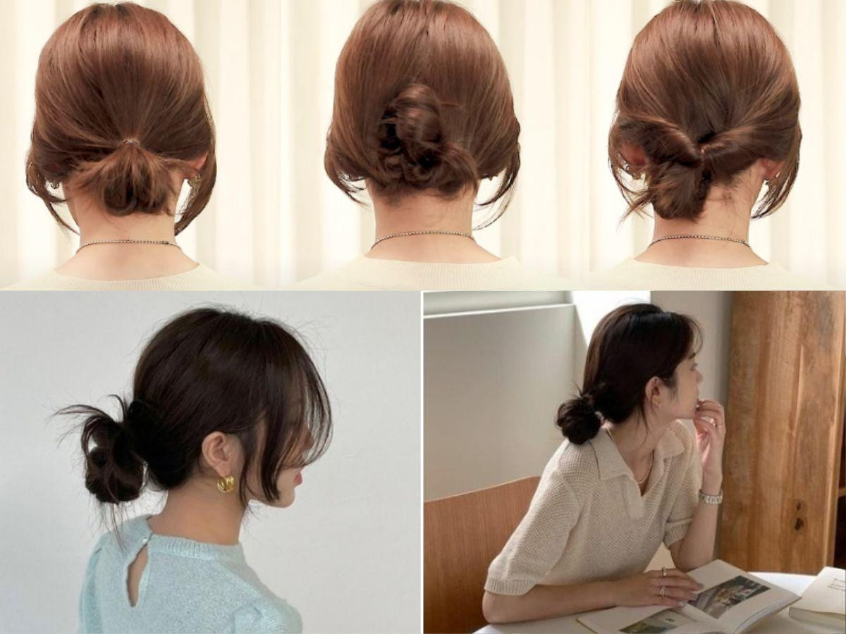 Kiểu tóc búi thấp lơi nhẹ nhàng
