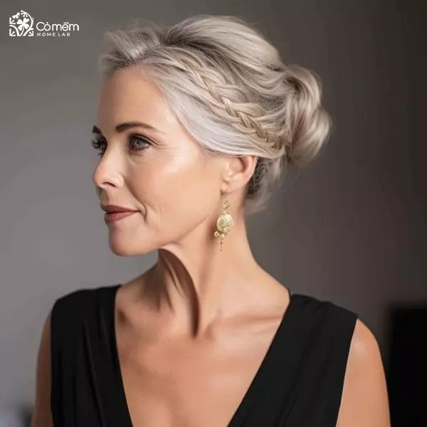 Kiểu tóc búi thấp quý phái cho phụ nữ U50 dự tiệc