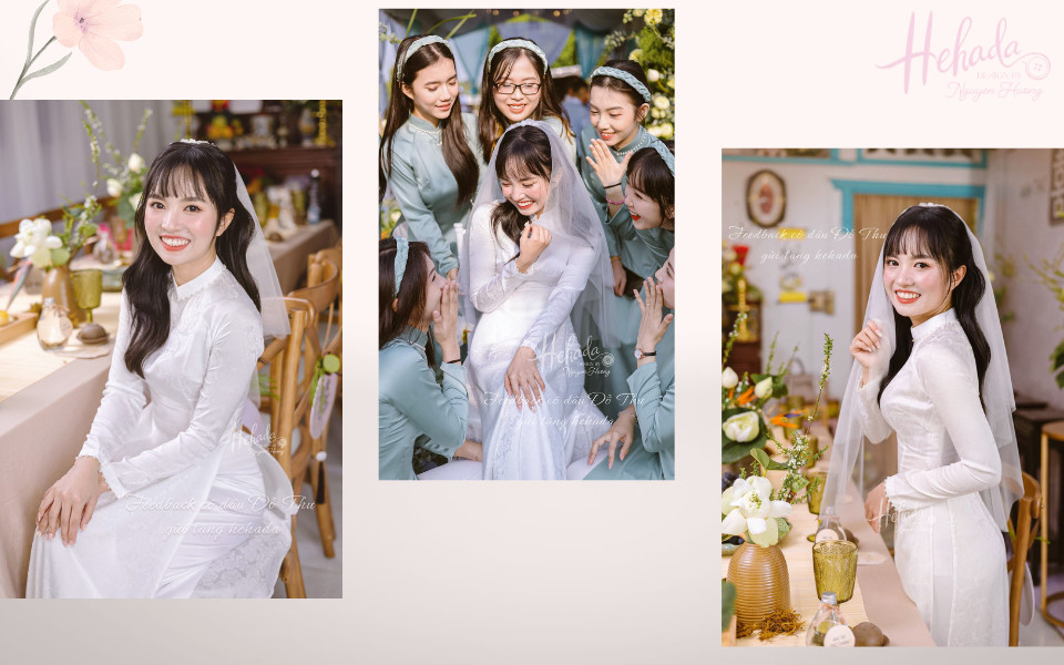 Kiểu tóc cô dâu tóc ngắn mặt tròn có mái che khuyết điểm